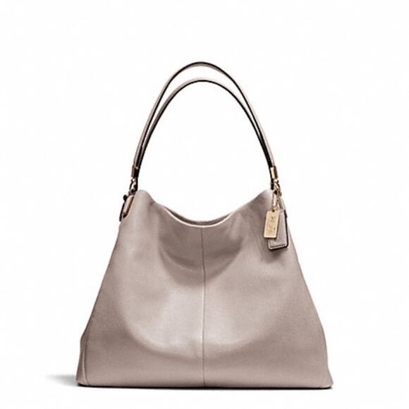 Coach Lilac Lavender Pebbled Leather Madison Phoebe Shoulder Bag Women's Purse - Picture 1 of 13